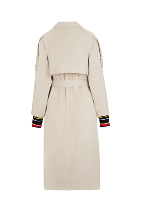 Trench structuré gabardine femme Beige vue de dos