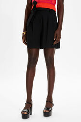 Women Wool Tailored Shorts Black details view 1