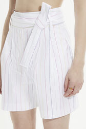 Women Canvas Tailored Shorts White details view 2