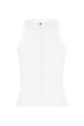 Sleeveless round-neck knitted top White back view