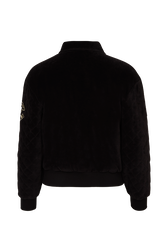 Quilted velvet bomber jacket top