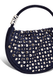 Domino medium bag in suede and studs Navy details view 1