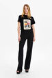 T-shirt coton femme Noir vue portée de face