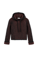 Hoodie lurex femme Raye noir/bronze vue de face