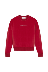 Sweat velours femme Rouge vue de face