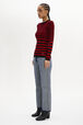 Striped Long-Sleeved Crew Neck Sweater Black/red details view 1