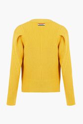 Wool Cardigan SR Yellow back view