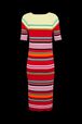 Women Colorblock Short Sleeve Long Dress Red back view