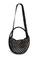 Medium Domino bag in leather and studs Black back view