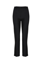 Pantalon coupe cigarette en laine froide Noir vue de face