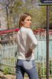 Knitted Long Sleeve Sweater White details view 4