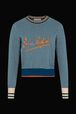Pull motif pied de poule signature femme Baby blue vue de face