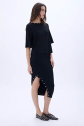 Studded collar top Black details view 3
