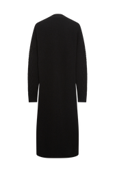 Cardigan long torsadé en laine Noir vue de dos