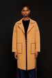 Manteau double face laine femme Beige vue portée de face