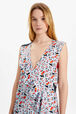 Robe midi twill motif cerise femme Baby blue vue de détail 2