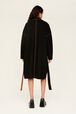 Manteau double face laine femme Noir vue portée de dos