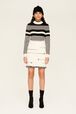 Women Charms Intarsia Wool Mini Skirt Ecru details view 3
