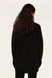 Cardigan laine fleur en relief femme Noir vue portée de dos