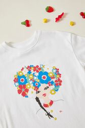 T-shirt fille motif "Rykiel Girls" Blanc vue de détail 1