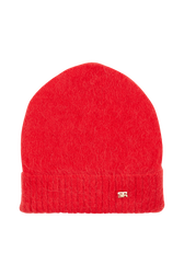 Bonnet mohair Femme Rouge vue de face