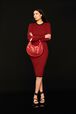 Robe longue chaussette rayée femme Raye noir/rouge vue de détail 5