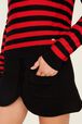 Sweater Big Poor Boy rayé femme Raye noir/rouge vue de détail 2