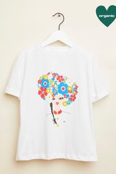 T-shirt fille motif "Rykiel Girls" Blanc vue de face