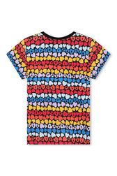 Heart print t-shirt Multico crea striped back view