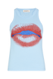 Tank top in cotton jersey Sky front view
