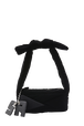 Sac baguette Demi-Pull  en velours Noir vue de face