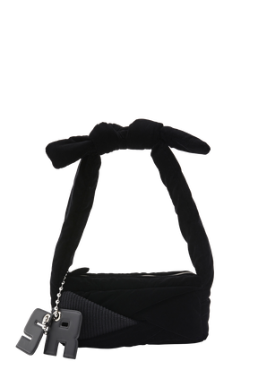 Sac baguette Demi-Pull  en velours Noir vue de face