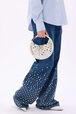 Sac Domino mini en cuir et studs Blanc vue portée de dos
