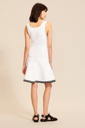 Women Tailored Tank Dress White back worn view