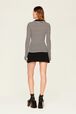 Pull chaussette rayé femme Raye noir/blanc vue portée de dos