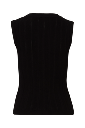 Sleeveless Crew-Neck Jumper Black back view
