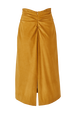 Women Velvet Long Skirt Mustard back view