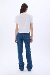 Short-sleeve trompe l'oeil t-shirt White back worn view