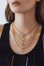 Poetic Garden Talismans necklace Gold front worn view