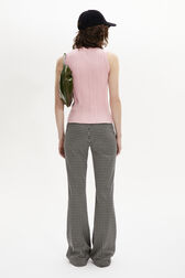 Sleeveless Crew-Neck Jumper Pink back worn view
