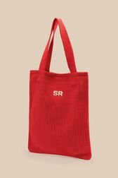 Women Heart Print Crochet Bag Red details view 2