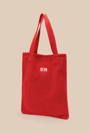Sac en crochet motif cœur femme Rouge vue de détail 2