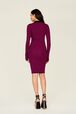 Robe longue chaussette rayée femme Raye noir/fuchsia vue portée de dos