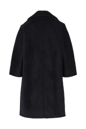 Manteau long velours femme Noir vue de dos