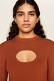 Women Plain Front Keyhole Top Camel details view 3