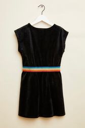 Robe courte fille velours Noir vue de dos
