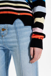 Women Multicolor Striped Sweater Multico striped details view 2