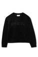 Black velvet sweatshirt Black front view