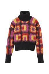 Pull col roulé jacquard Mai 68 femme Multico crea vue de face