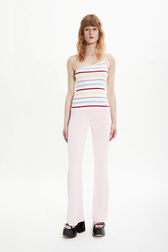 Women Viscose Trousers Baby pink front worn view